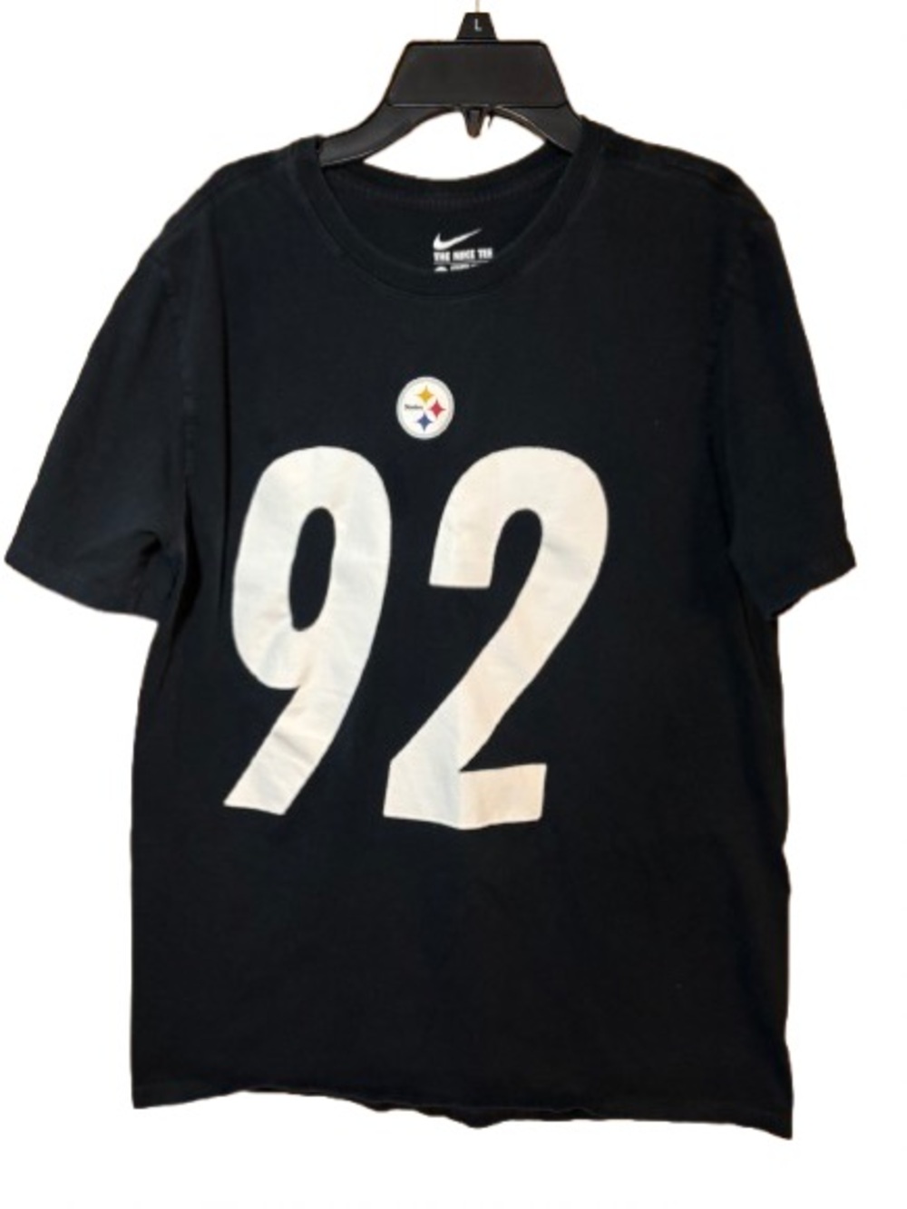 Nike Black Tee with White '92' Graphic and Small Team Emblem